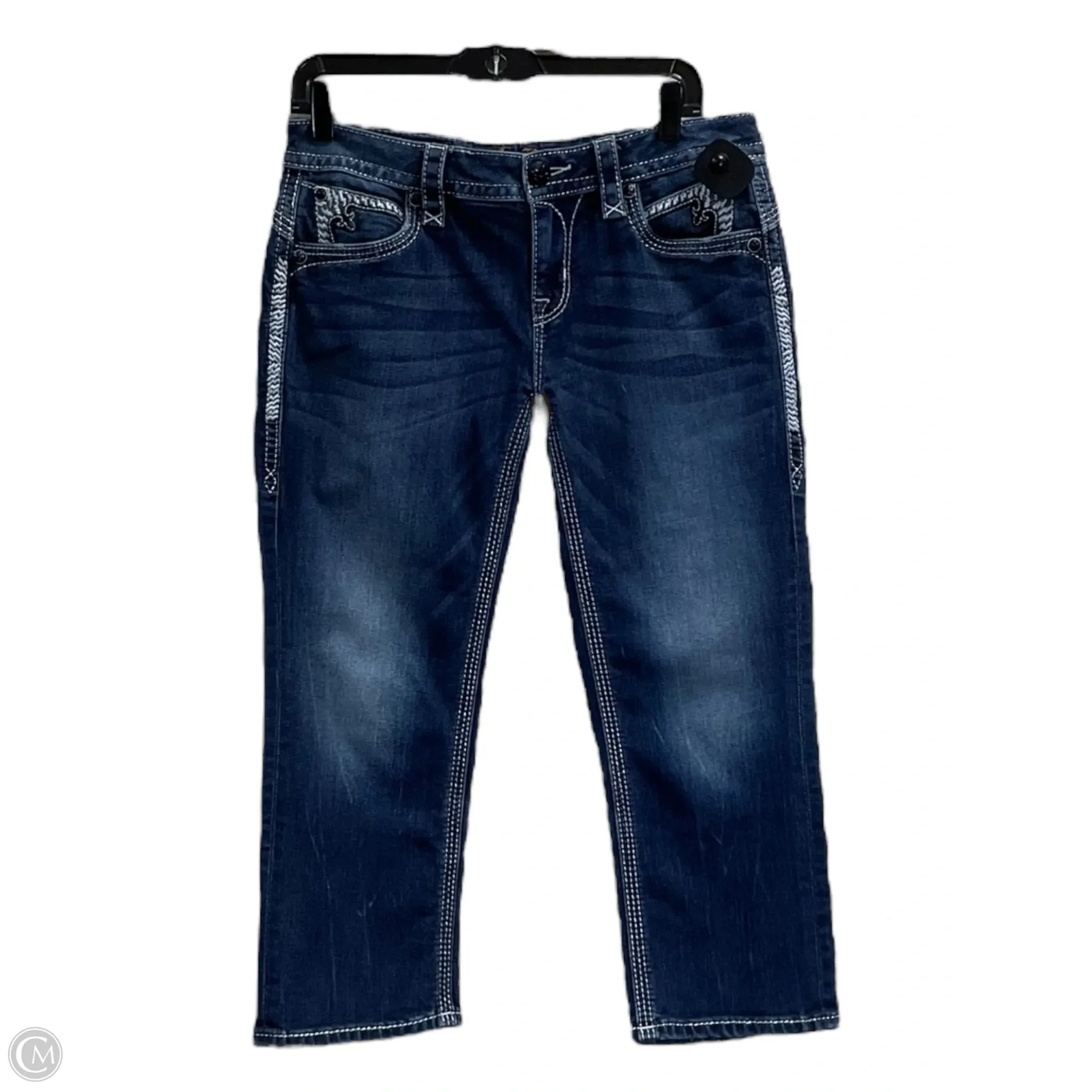 Capris By Rock Revival In Blue Denim, Size: 8
