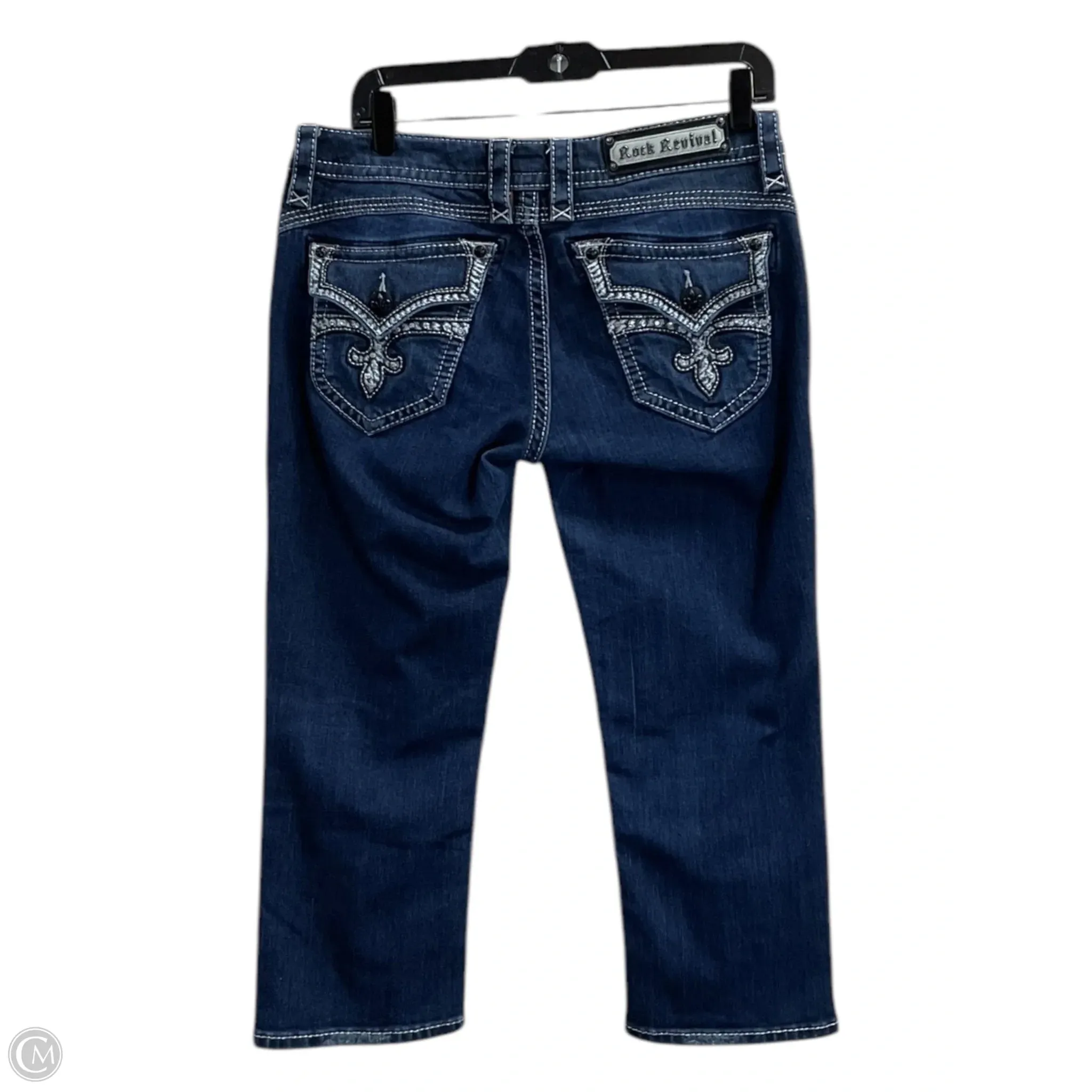 Capris By Rock Revival In Blue Denim, Size: 8