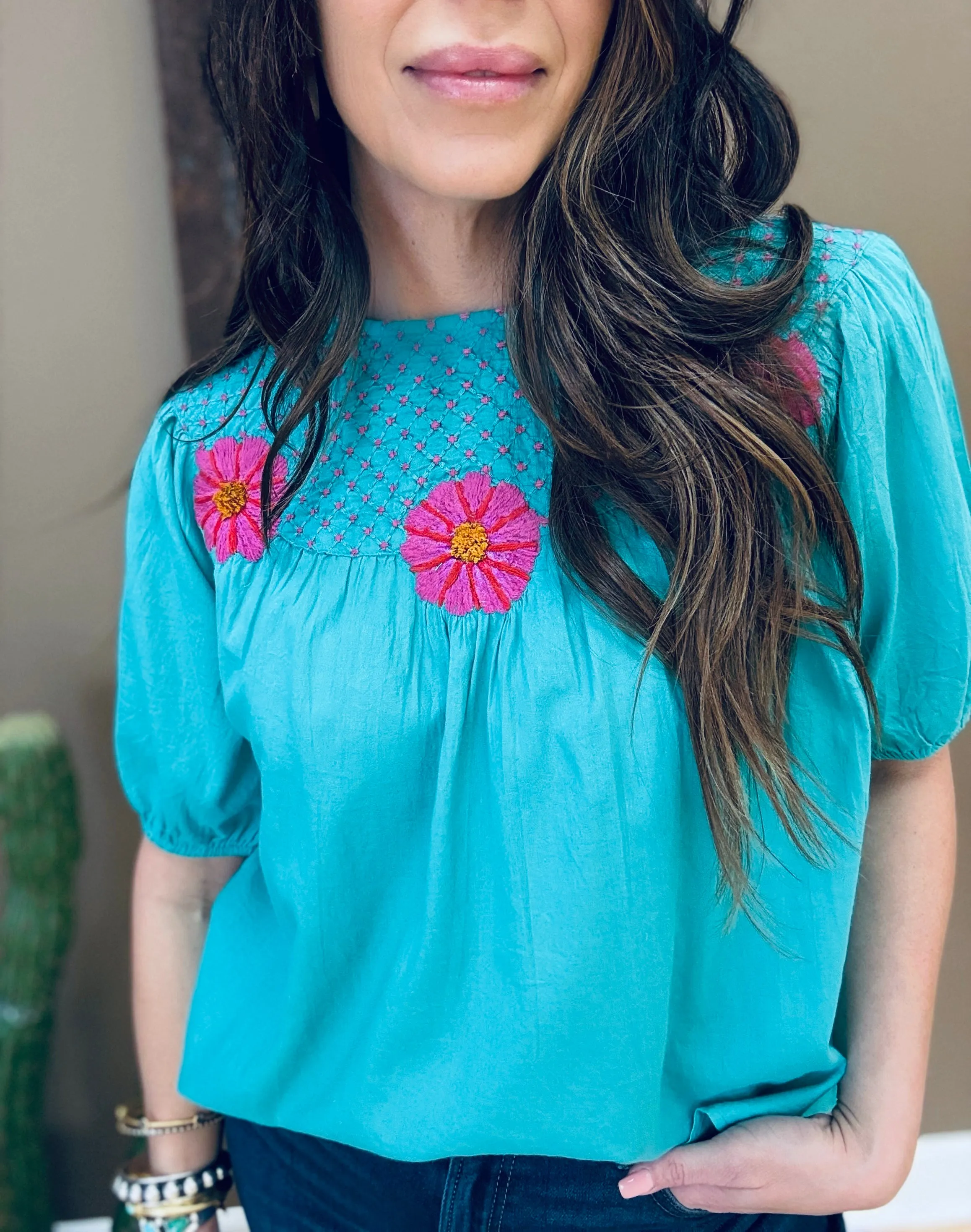 Carmen Embroidered Top