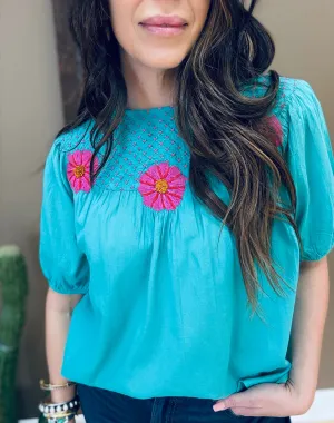 Carmen Embroidered Top