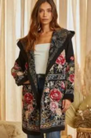 Carson Embroidered Jacket in Black