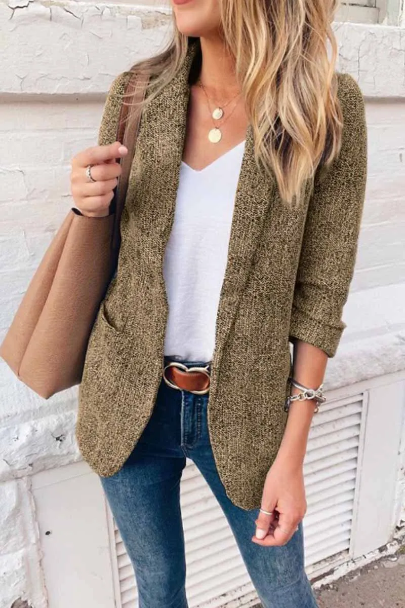 Casual Slim Suit Jacket Tops