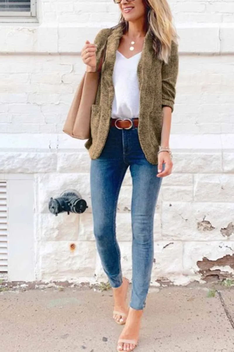 Casual Slim Suit Jacket Tops