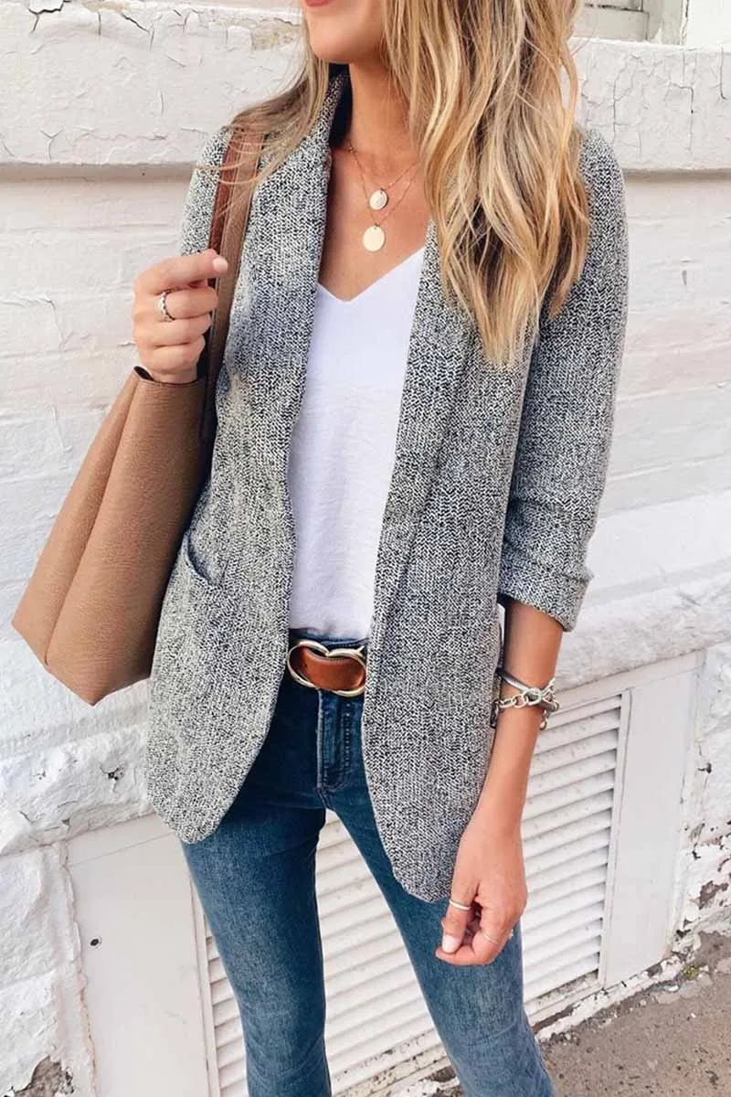 Casual Slim Suit Jacket Tops