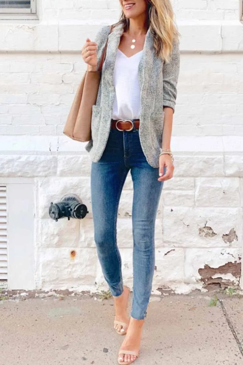 Casual Slim Suit Jacket Tops