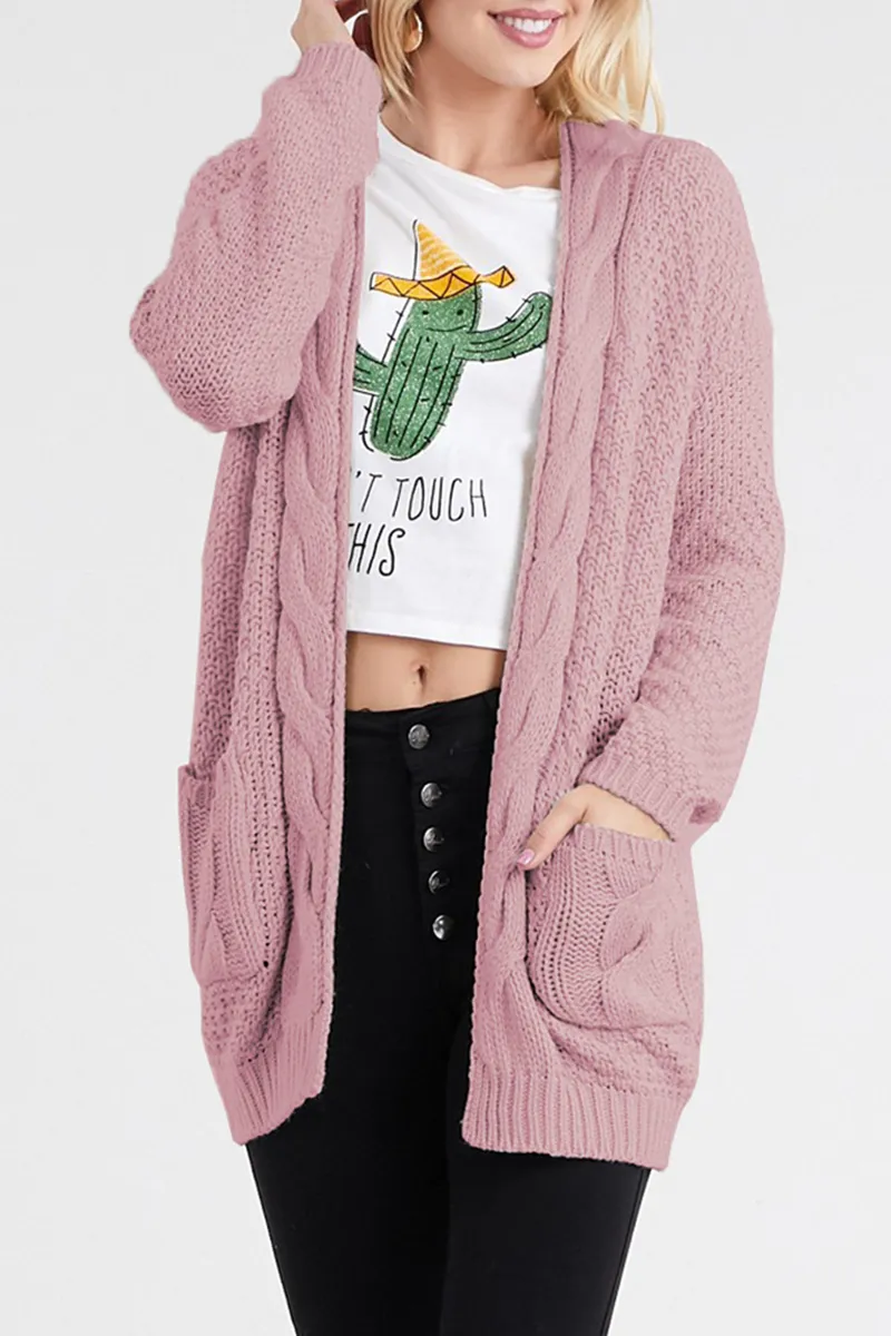 Casual Solid Patchwork Pocket Tops Sweater