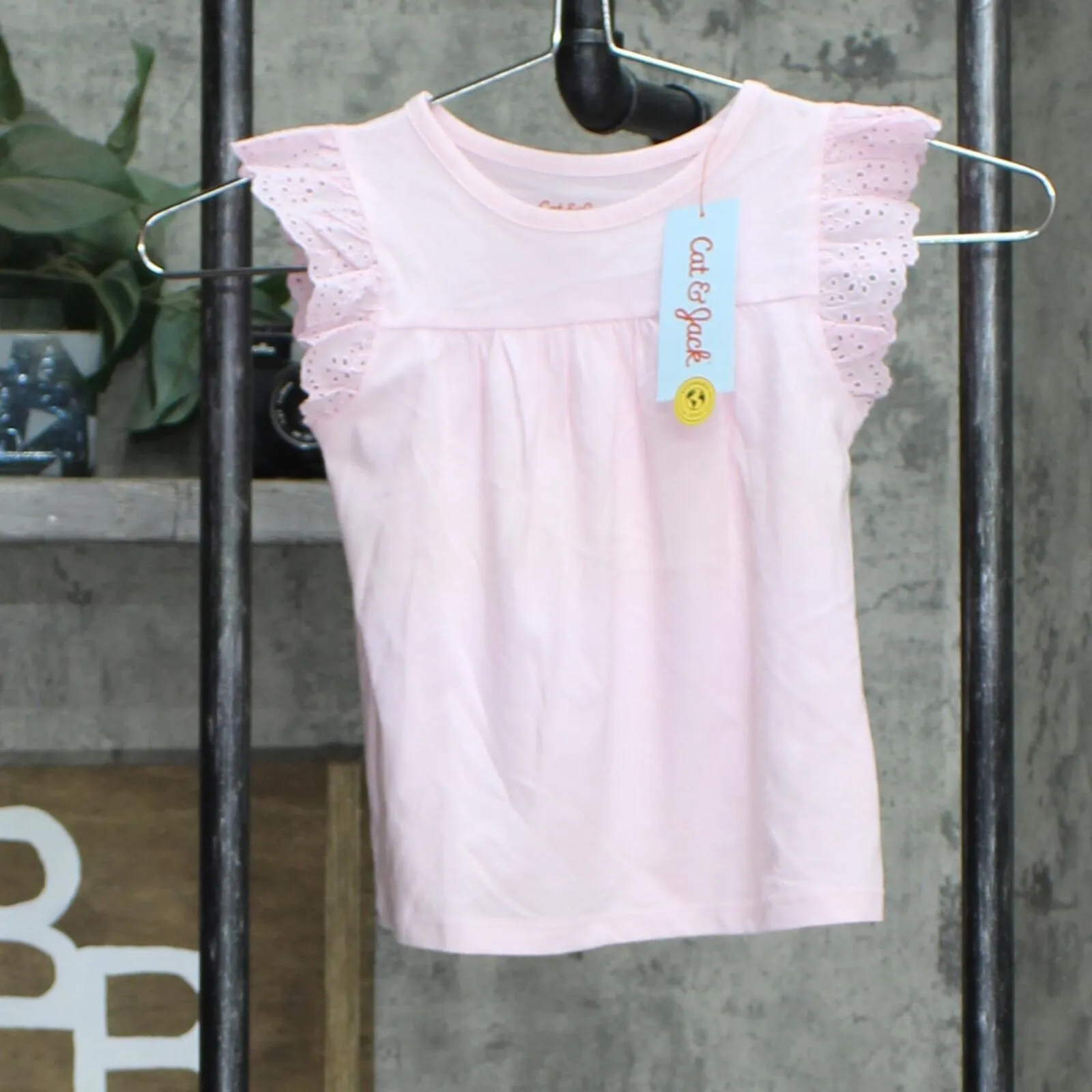 Cat & Jack Toddler Girls' Eyelet Short Sleeve T-Shirt