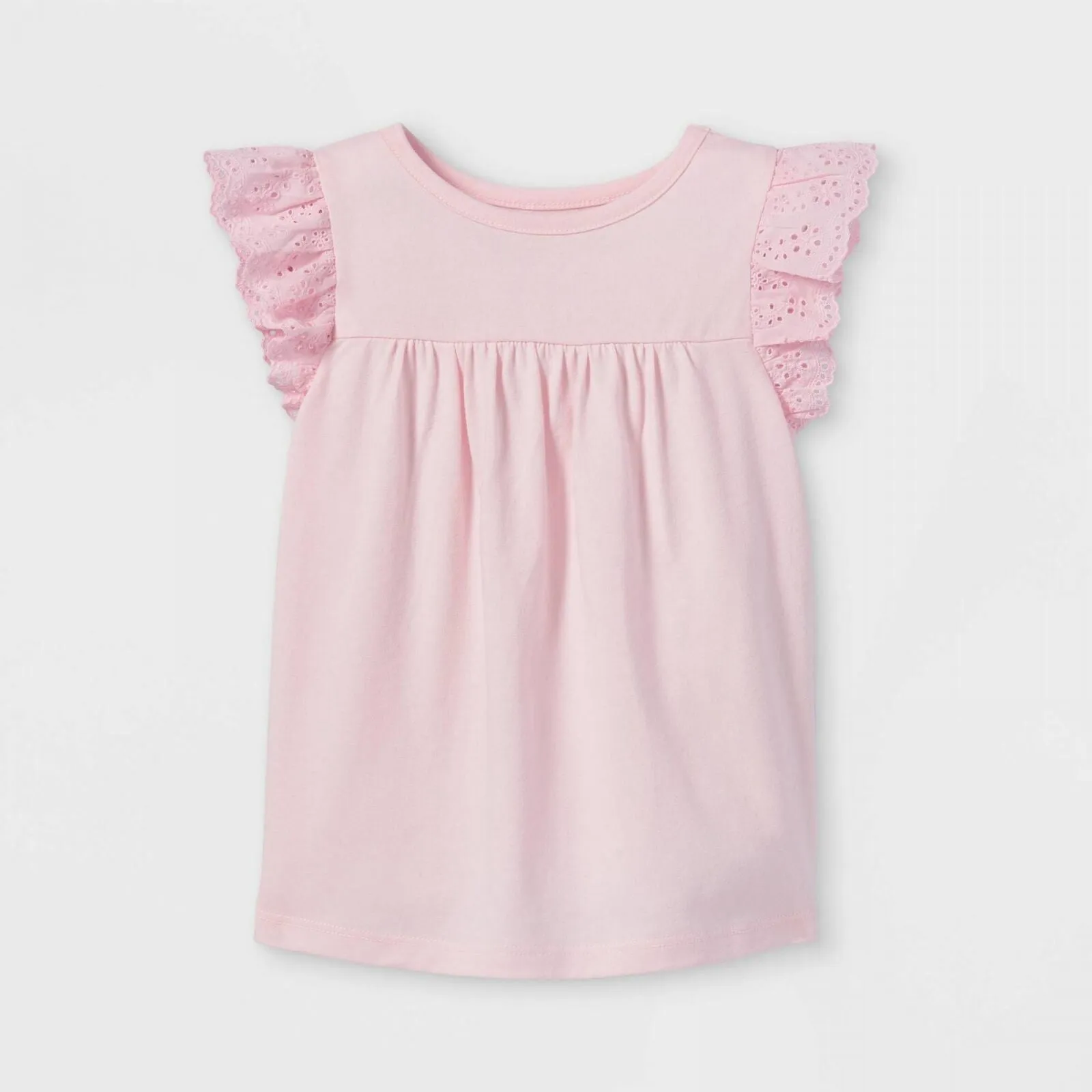 Cat & Jack Toddler Girls' Eyelet Short Sleeve T-Shirt