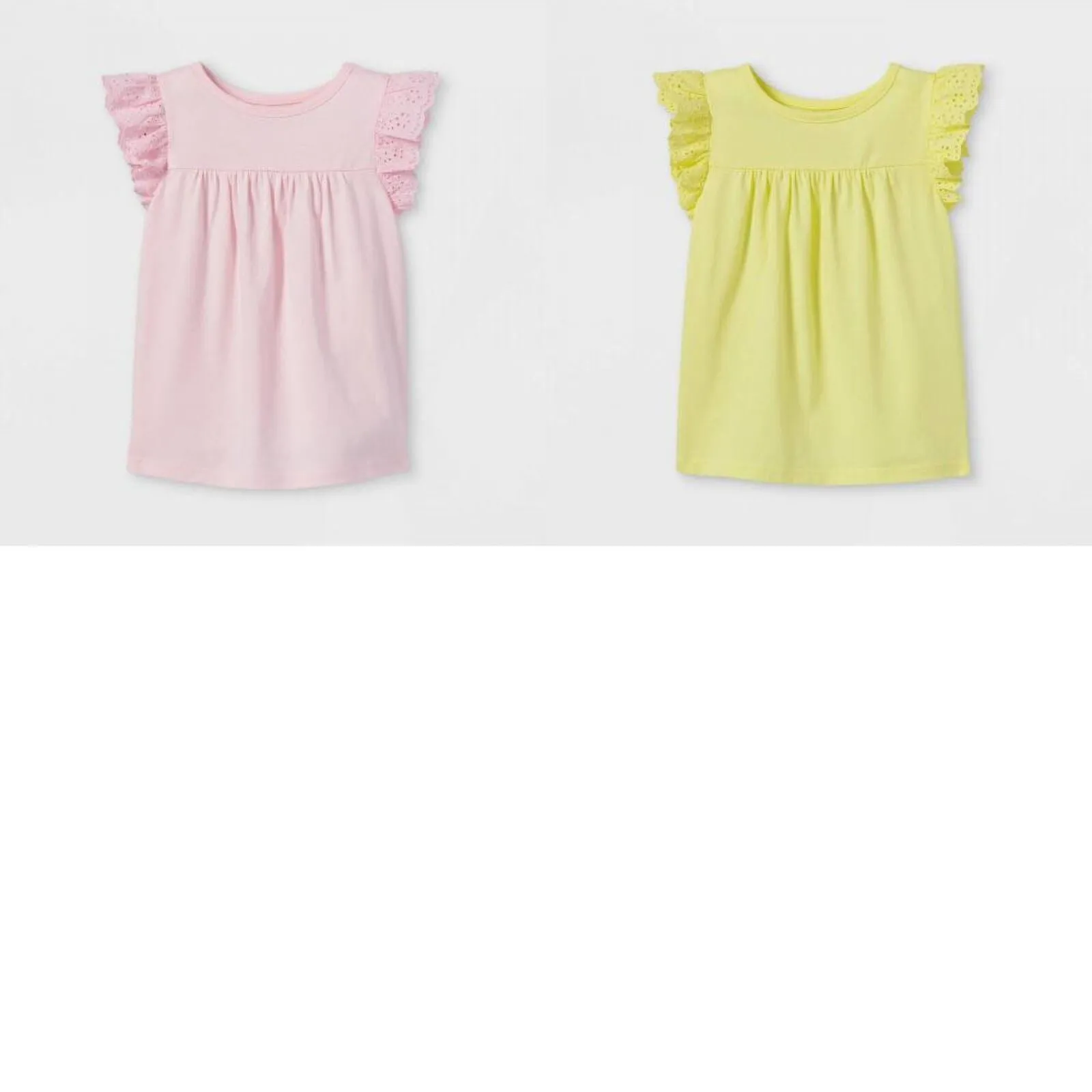 Cat & Jack Toddler Girls' Eyelet Short Sleeve T-Shirt
