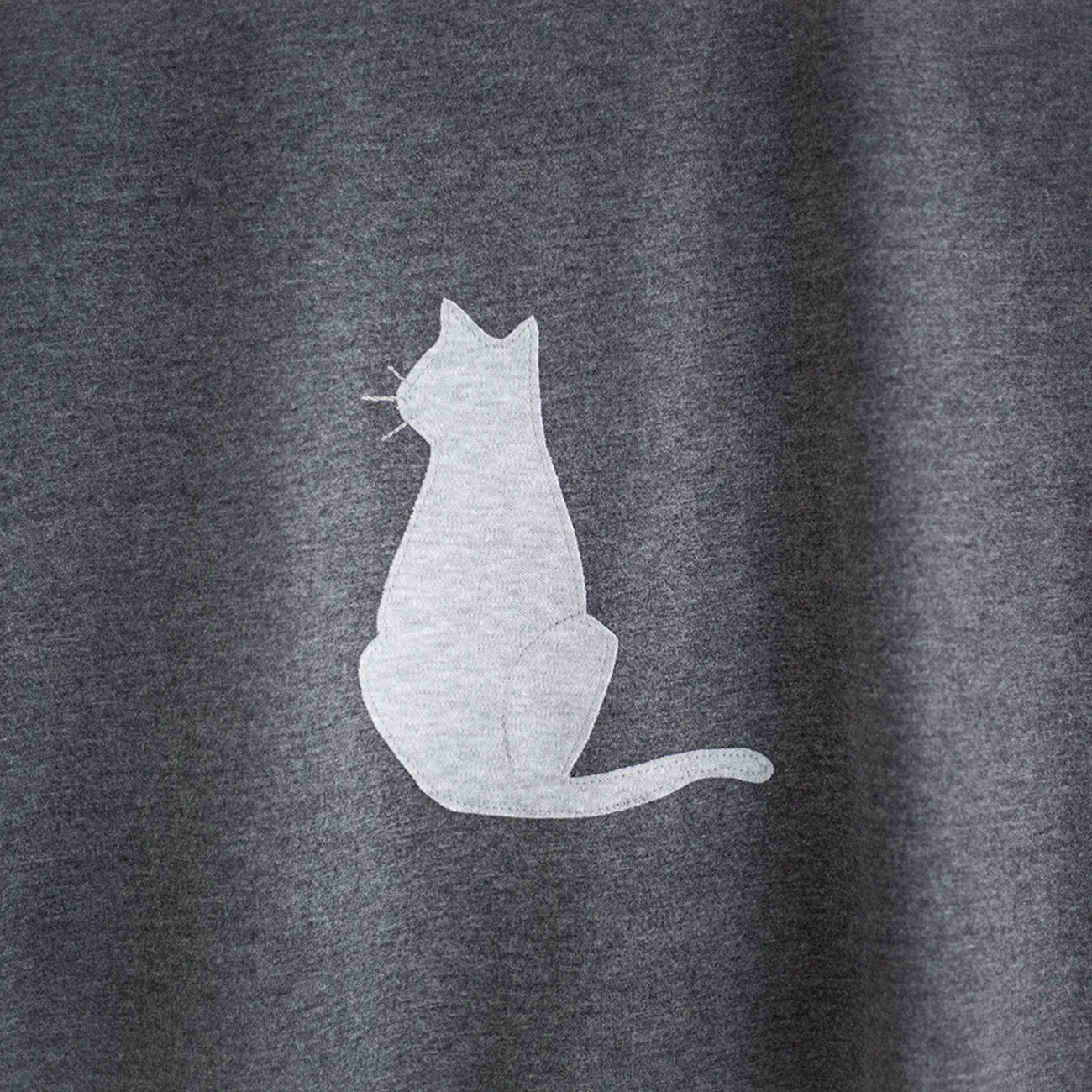 Cat Applique T-shirt - unisex/mens fit - Grey
