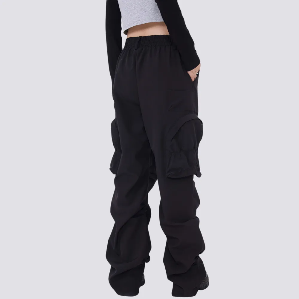 CE | Street Solid Color Pleated Cargo Pants