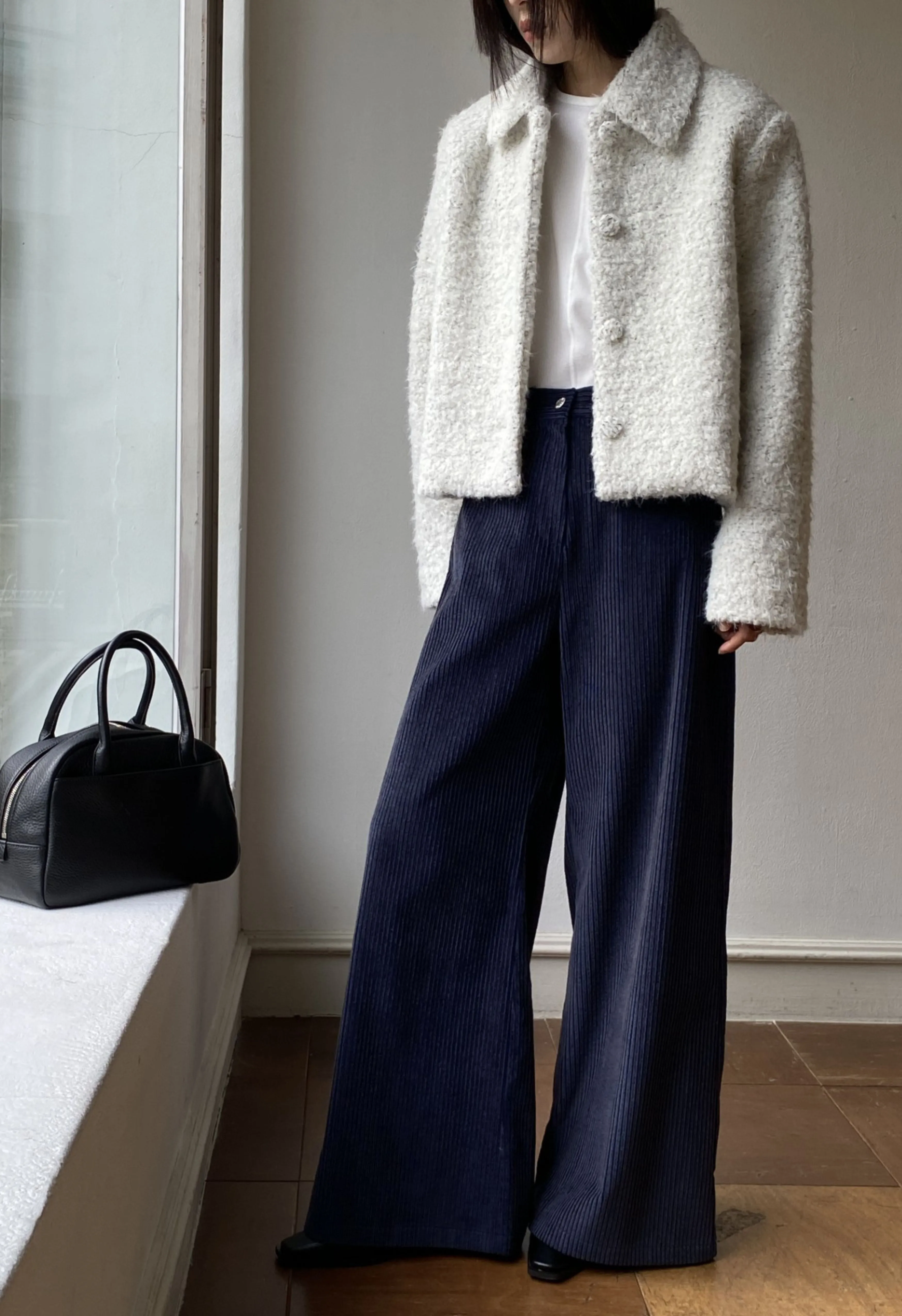 Chan Corduroy Pants on Navy Blue