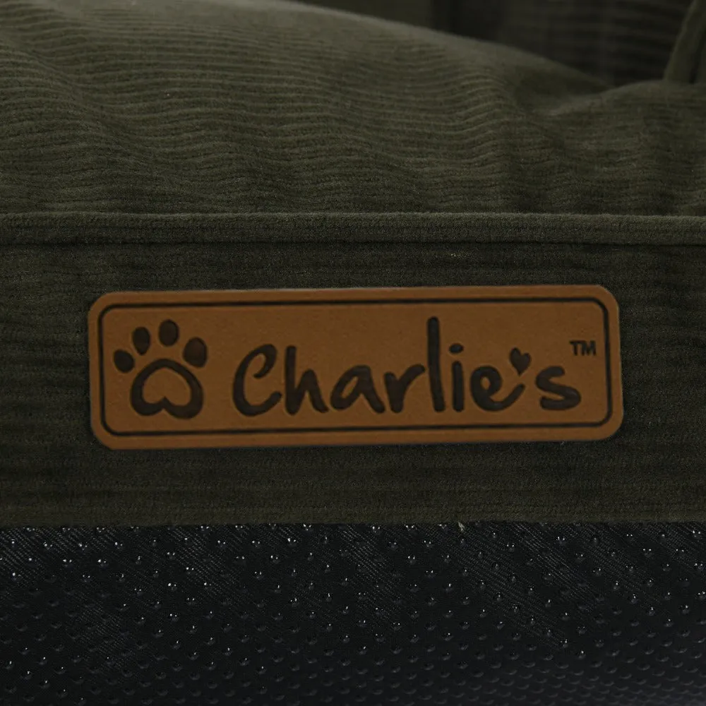 Charlie's Corduroy Dog Sofa Bed Green Large
