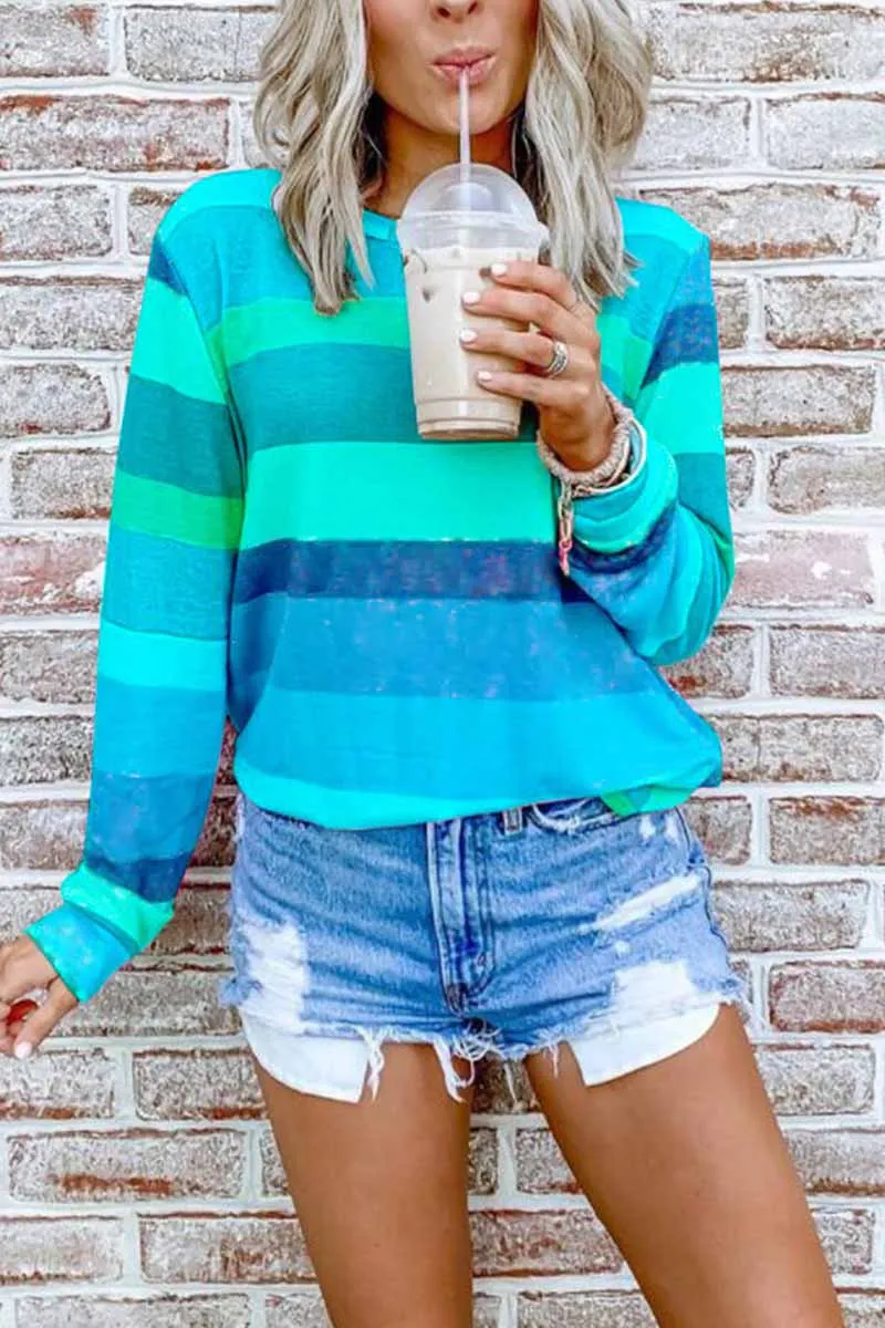 Chicindress Rainbow Striped Multicolor Thin Tops(5 Colors)