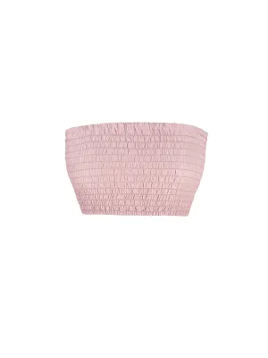Ciara Silk Smocking Bandeau Nude Smoke