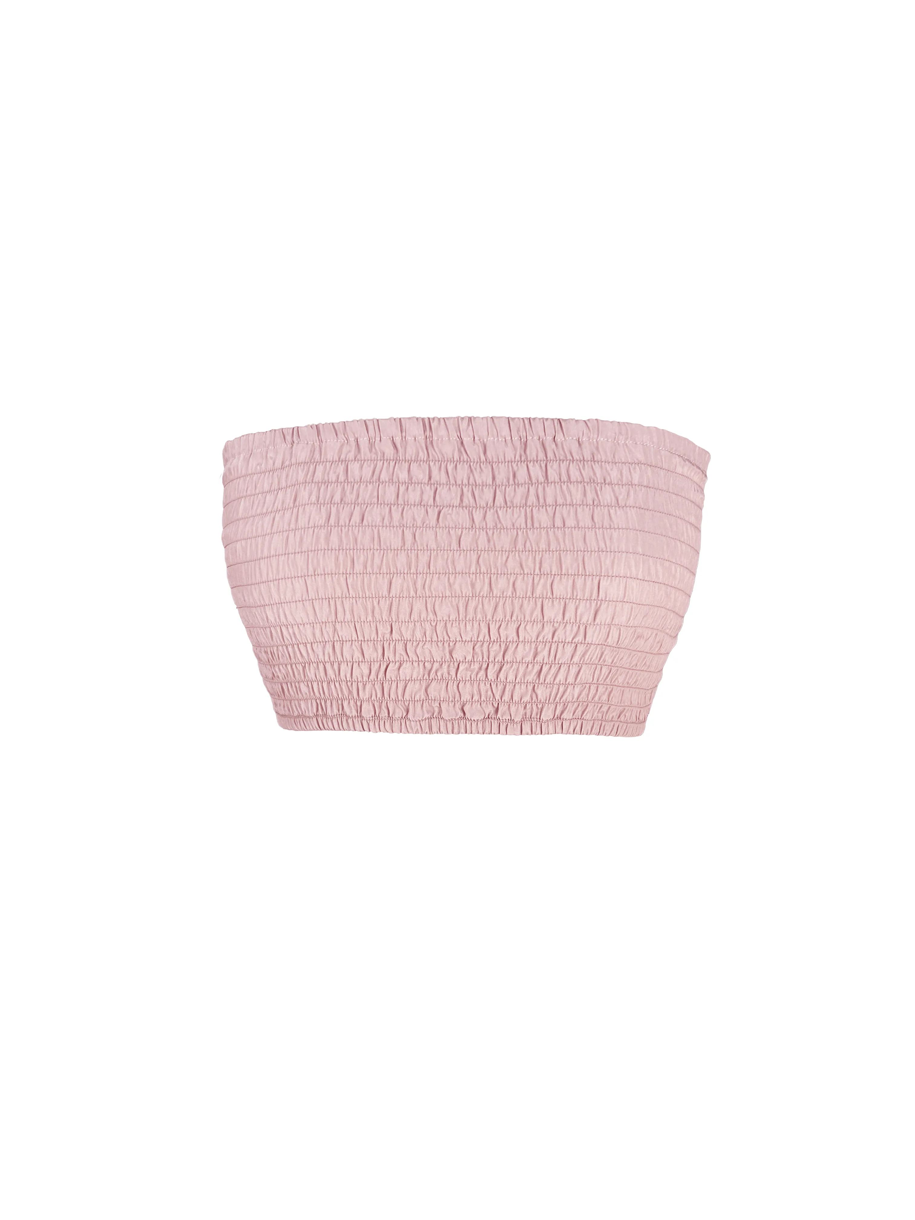 Ciara Silk Smocking Bandeau Nude Smoke