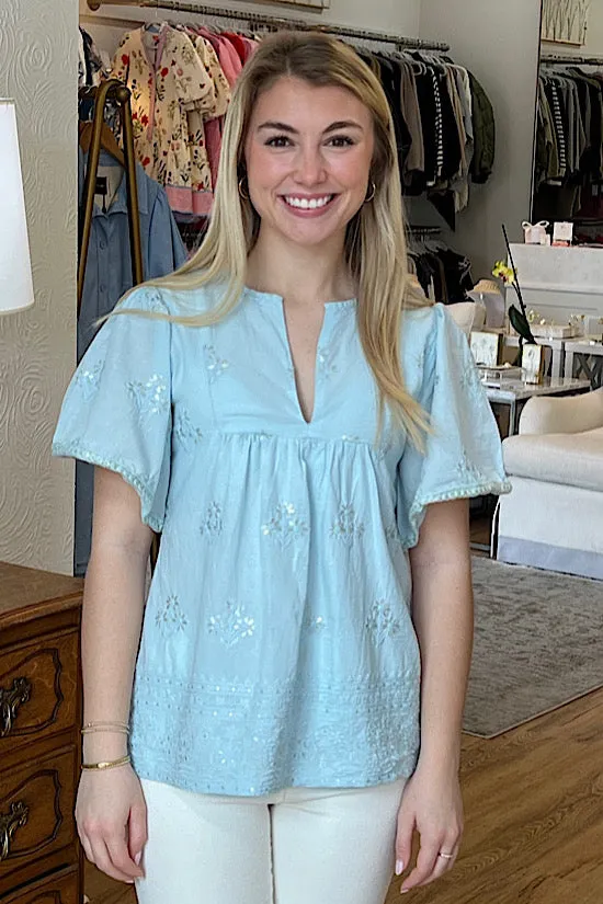 CLARA THE LABEL Vera Blouse in Bay