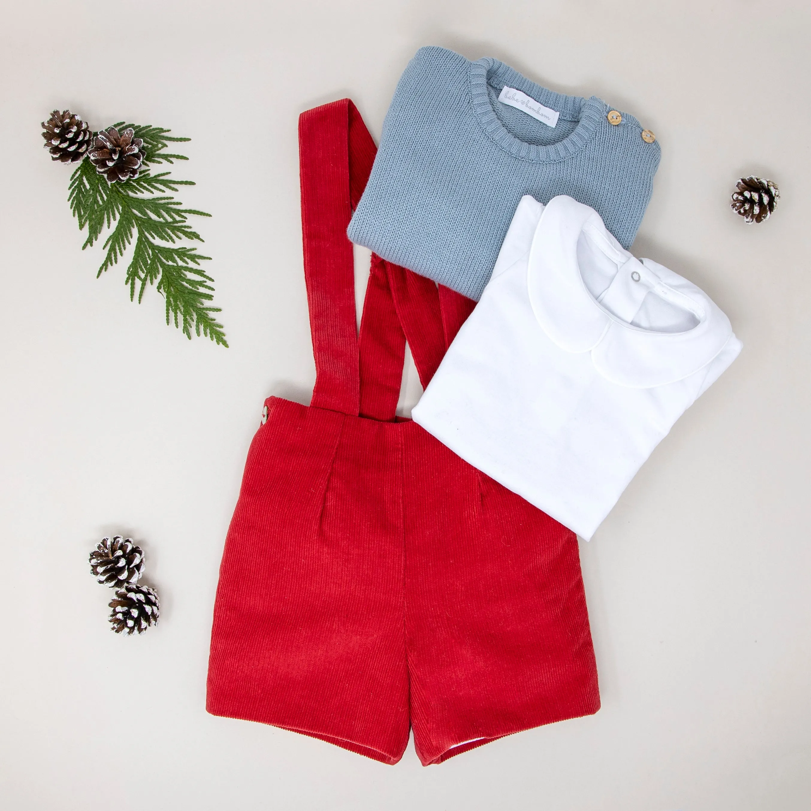 Classic Red Corduroy Dungarees