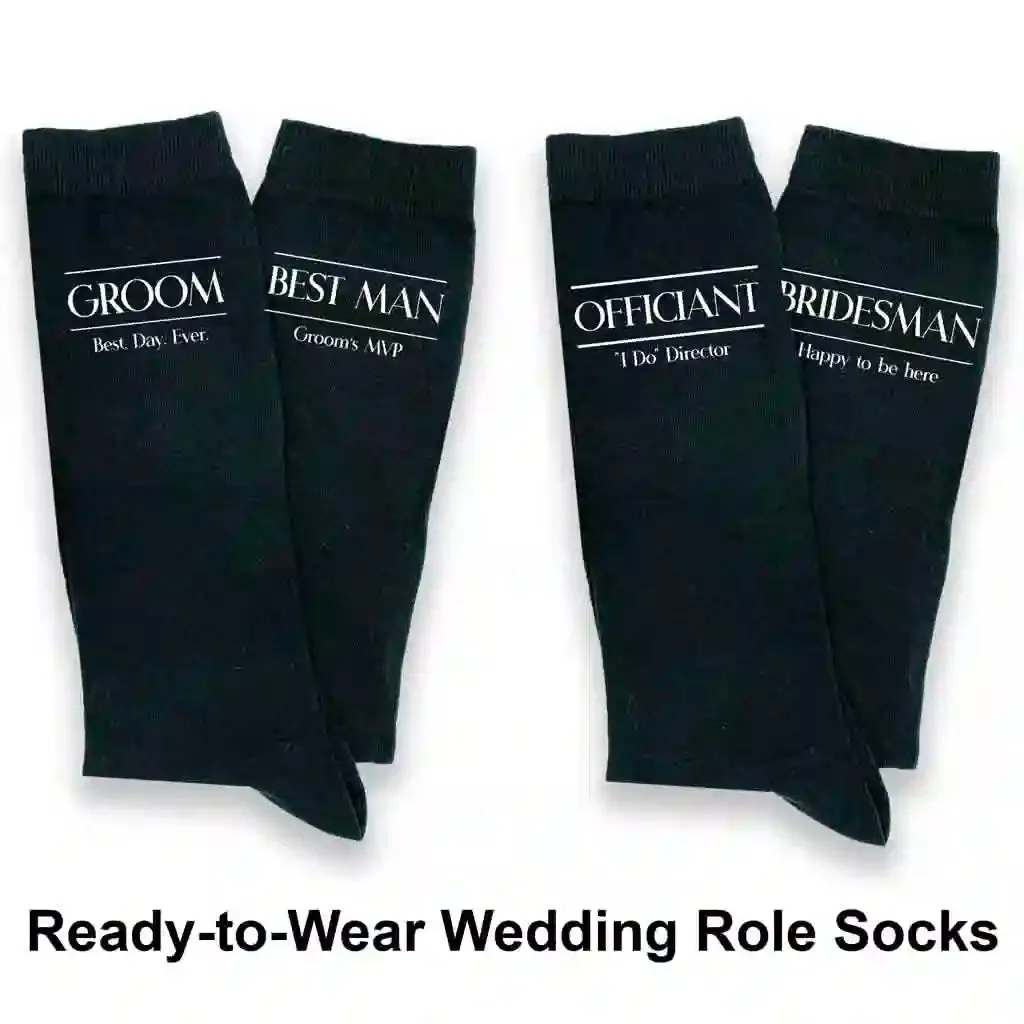 Classic Wedding Role Socks with Funny Sayings