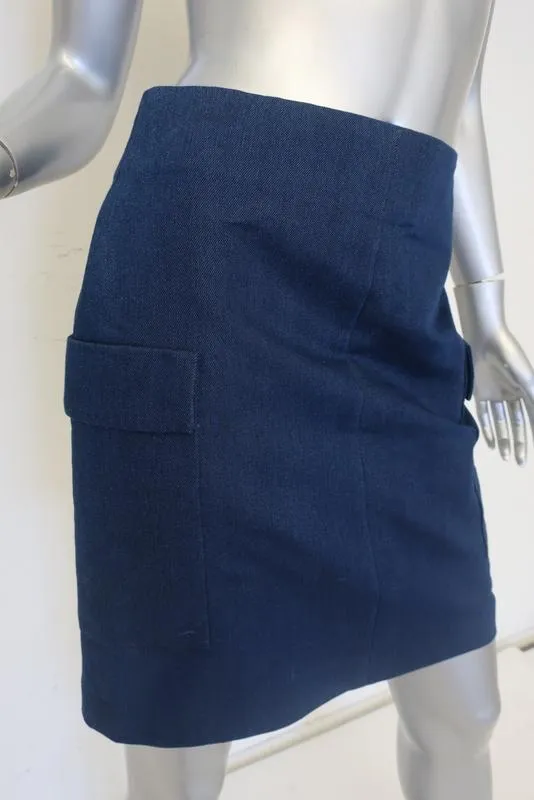 Club Monaco Palmisa Cargo Skirt Sapphire Cotton Twill Size 0