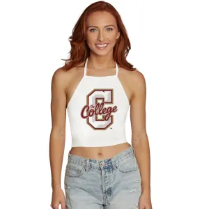 College of Charleston White Halter Top