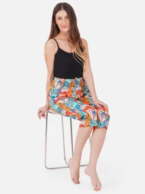 Colorful Cats print cotton capris