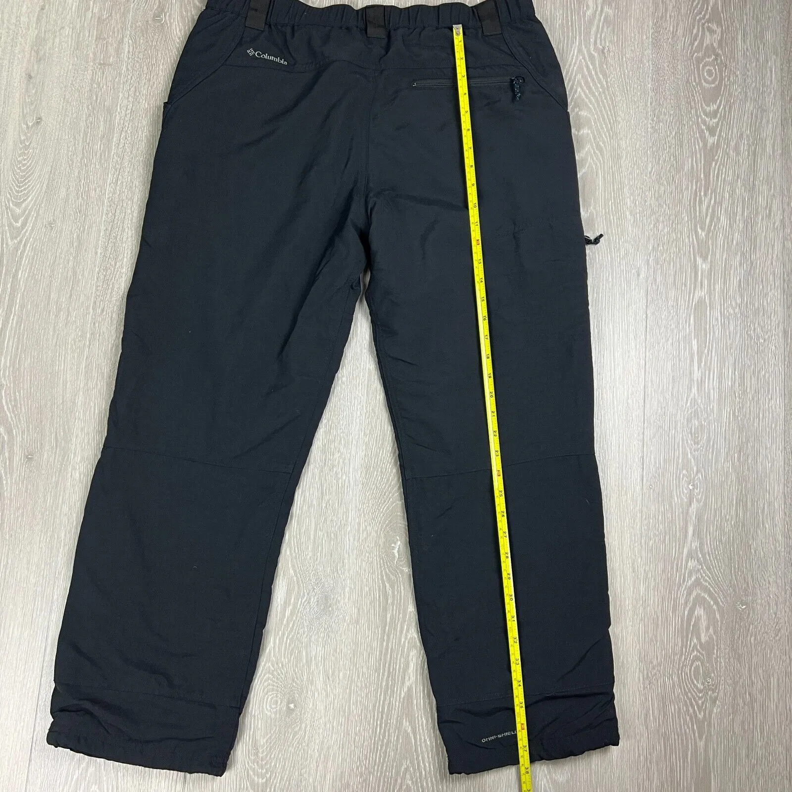 Columbia Mens Black Omni-Shield Waterproof Hiking Outdoor Pants Size XL