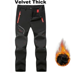 ContiNent 33 Men Oversized Plus size Winter Softshell Fleece Outdoor Pants Trekking Fish Camp Climb Hiking Ski Warm Travel Trousers