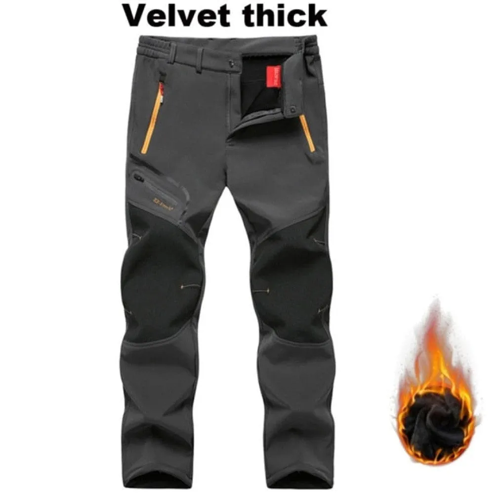 ContiNent 33 Men Oversized Plus size Winter Softshell Fleece Outdoor Pants Trekking Fish Camp Climb Hiking Ski Warm Travel Trousers