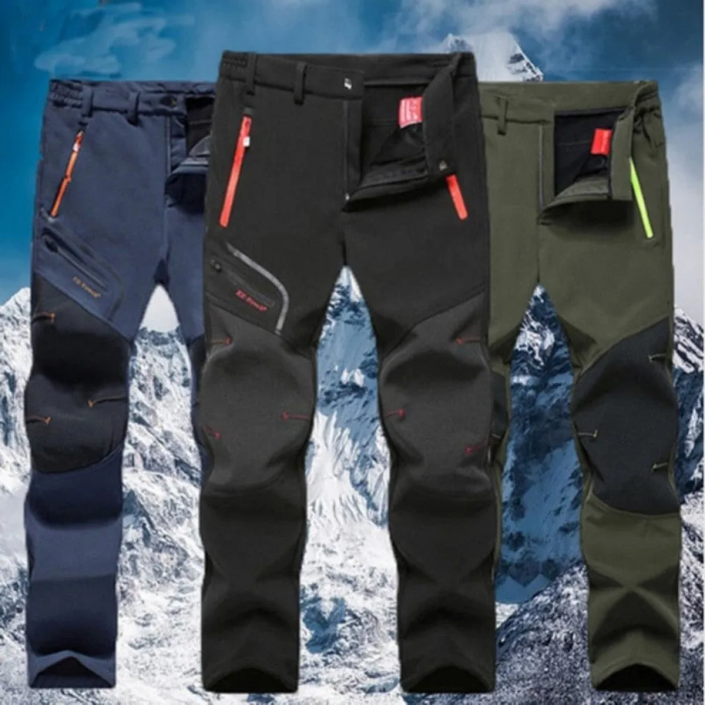 ContiNent 33 Men Oversized Plus size Winter Softshell Fleece Outdoor Pants Trekking Fish Camp Climb Hiking Ski Warm Travel Trousers