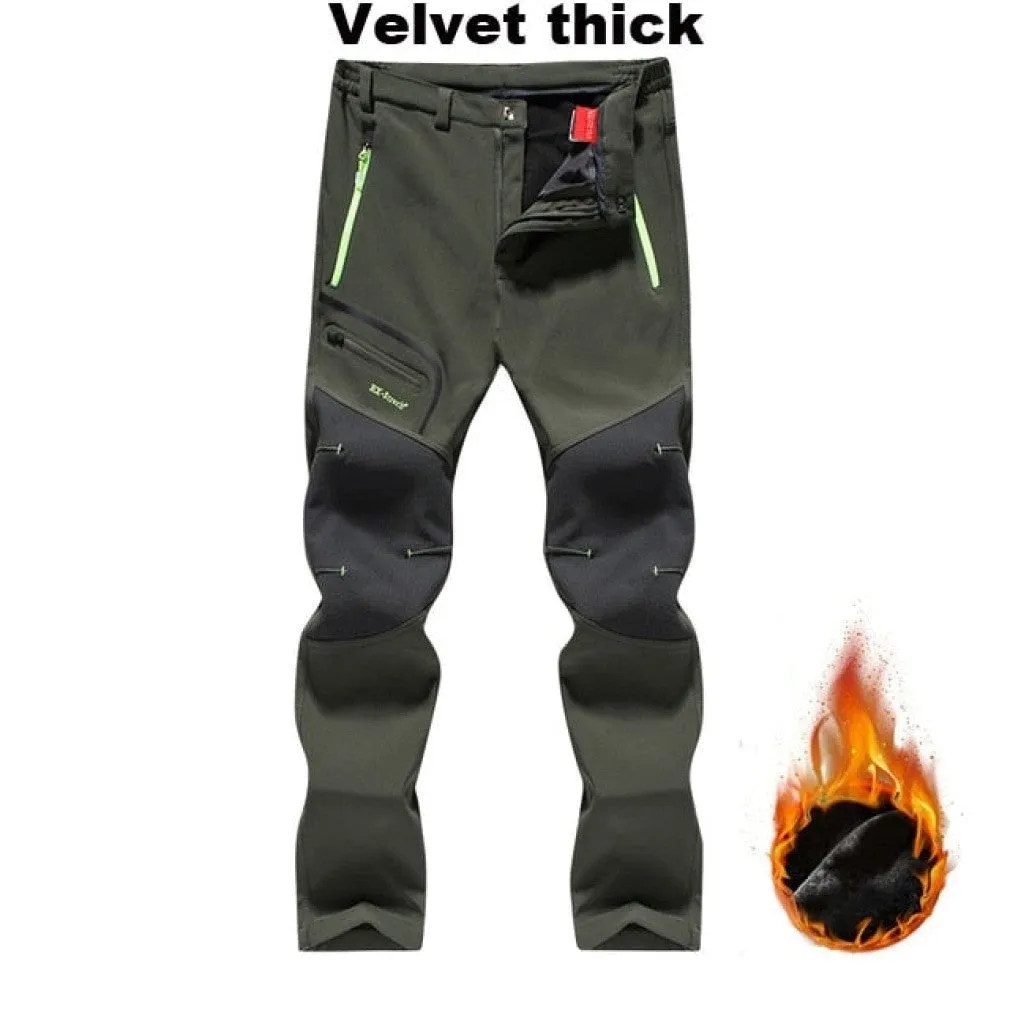 ContiNent 33 Men Oversized Plus size Winter Softshell Fleece Outdoor Pants Trekking Fish Camp Climb Hiking Ski Warm Travel Trousers
