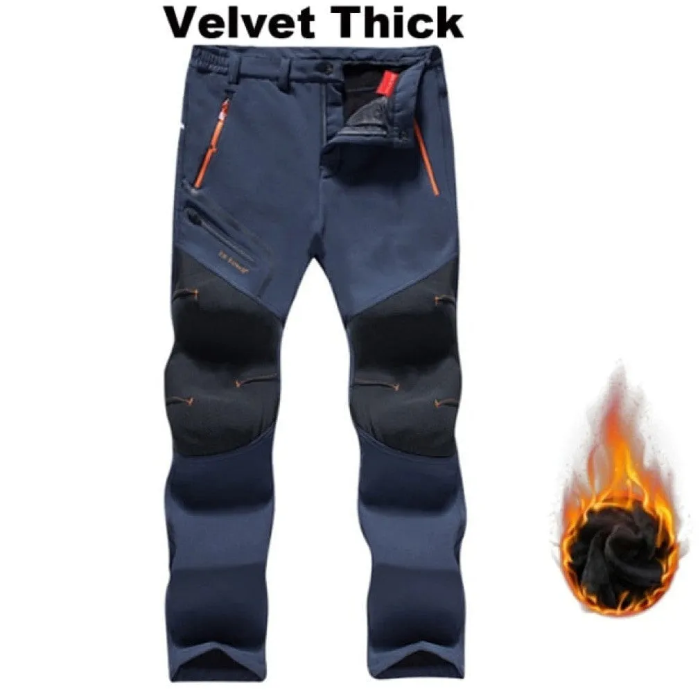 ContiNent 33 Men Oversized Plus size Winter Softshell Fleece Outdoor Pants Trekking Fish Camp Climb Hiking Ski Warm Travel Trousers