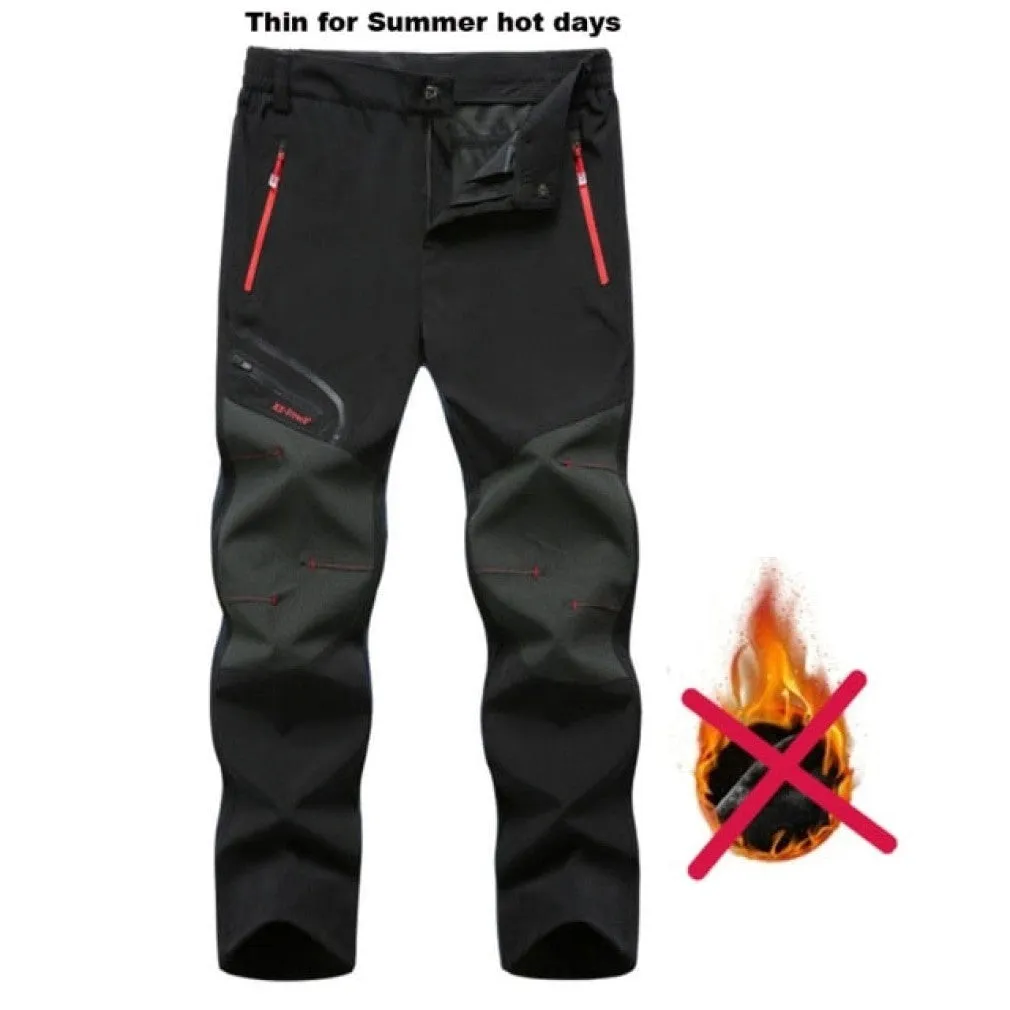 ContiNent 33 Men Oversized Plus size Winter Softshell Fleece Outdoor Pants Trekking Fish Camp Climb Hiking Ski Warm Travel Trousers