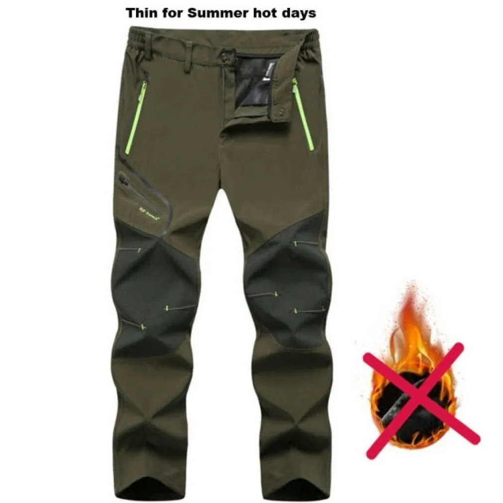 ContiNent 33 Men Oversized Plus size Winter Softshell Fleece Outdoor Pants Trekking Fish Camp Climb Hiking Ski Warm Travel Trousers