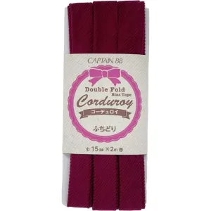 Corduroy Bias Tape - Claret Red 5/8"