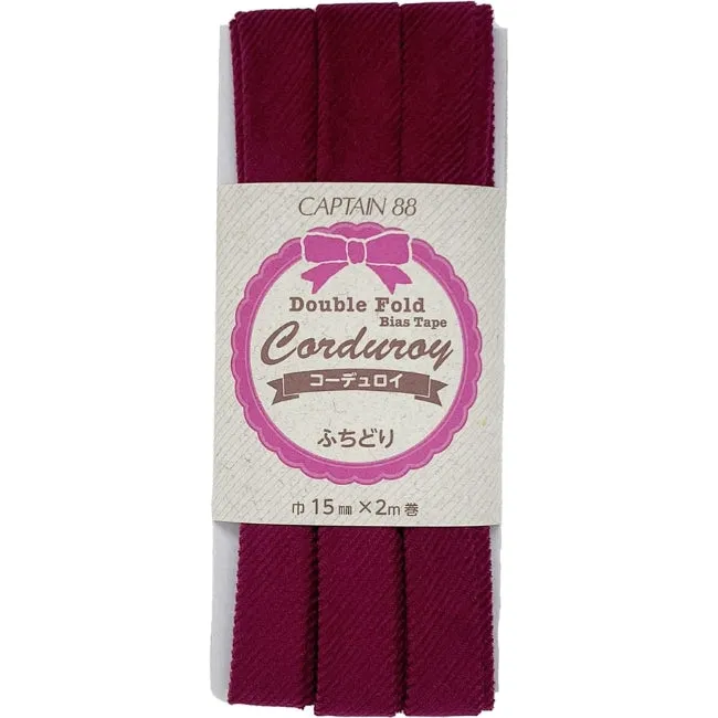 Corduroy Bias Tape - Claret Red 5/8"