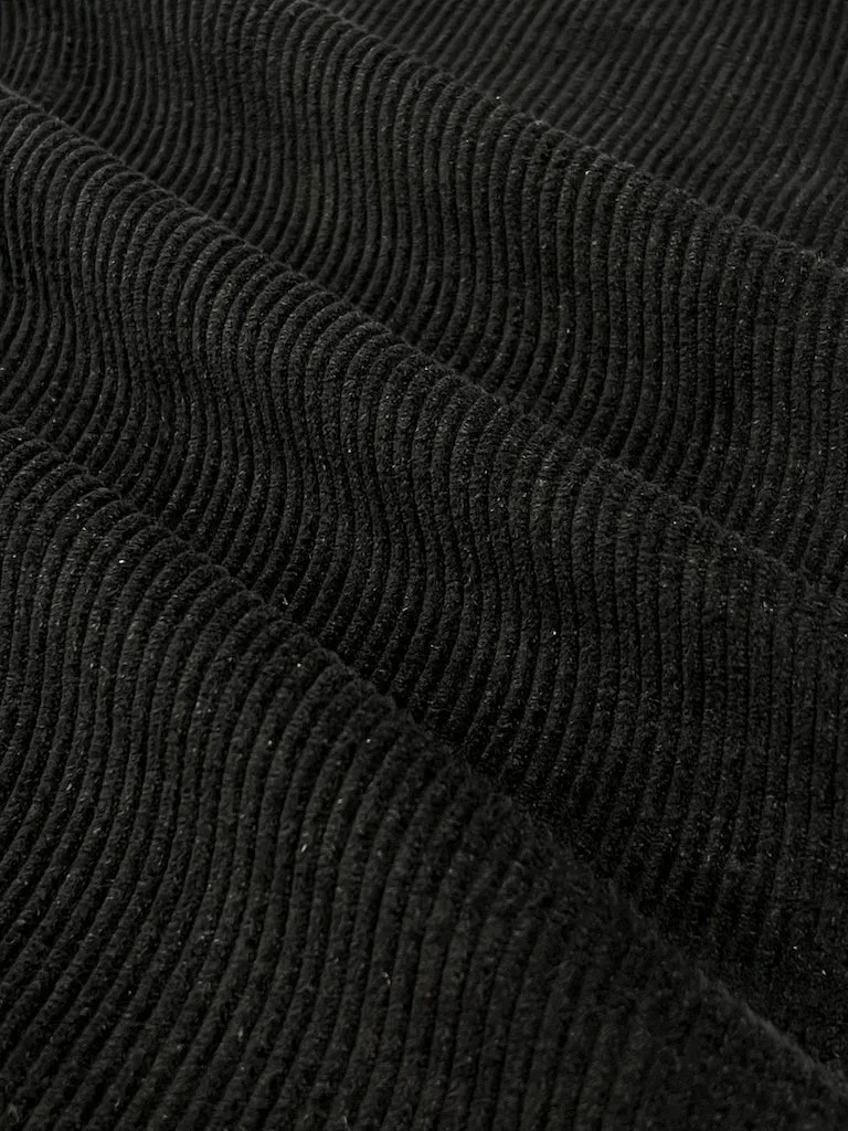 Corduroy Cargo Pants-Black