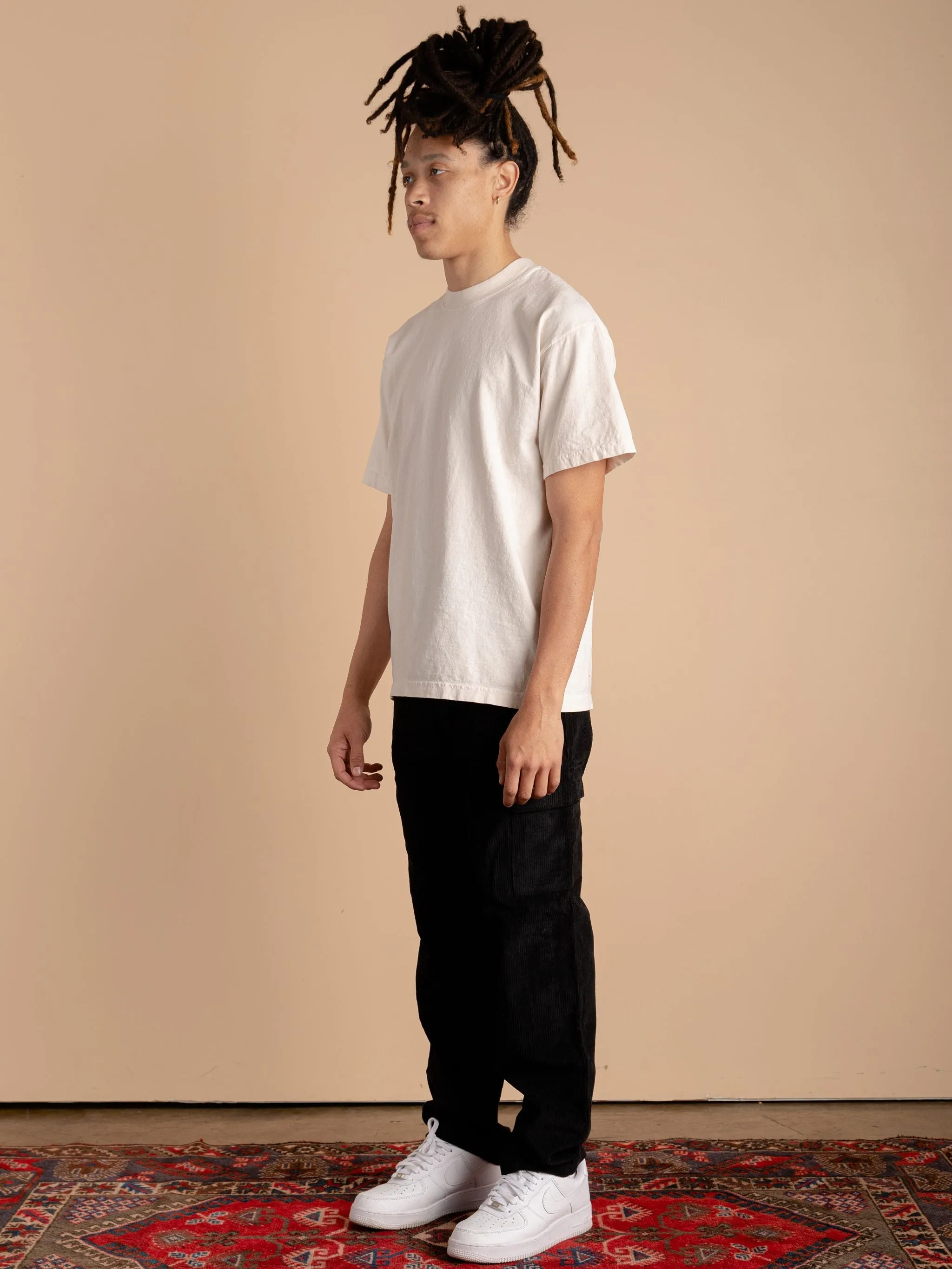 Corduroy Cargo Pants-Black