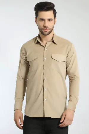 Corduroy Cotton Beige Shirt