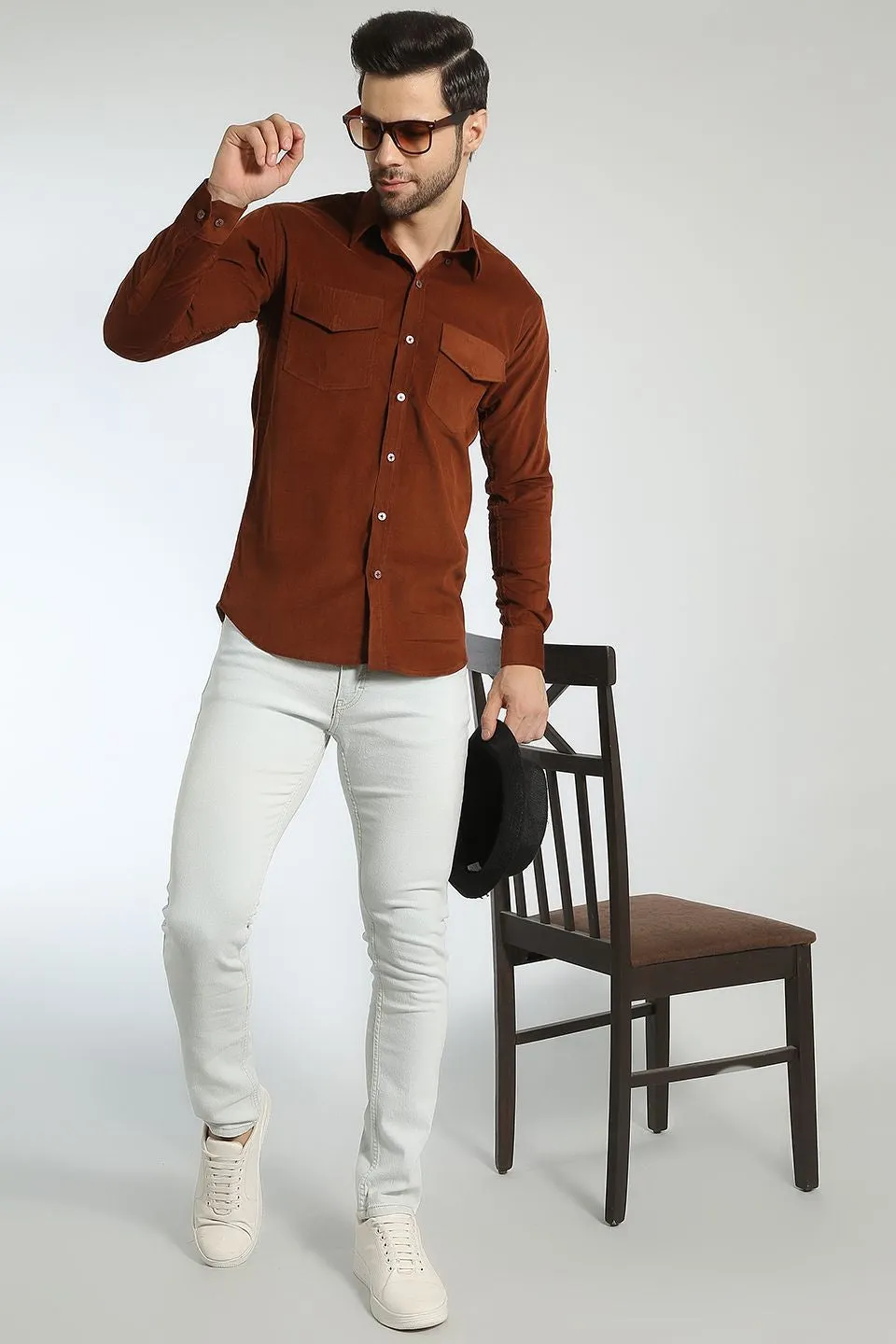 Corduroy Cotton Brown Shirt