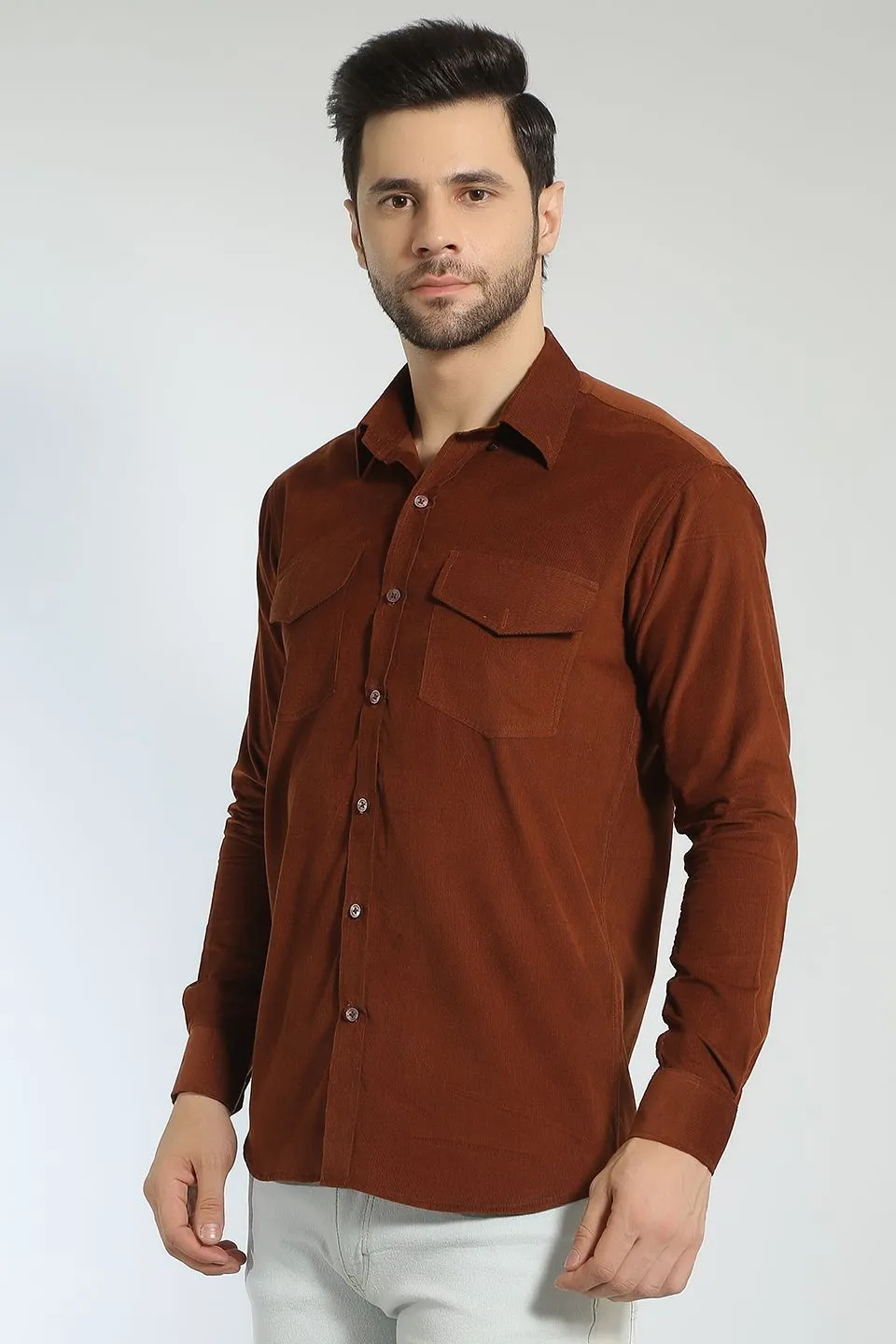 Corduroy Cotton Brown Shirt