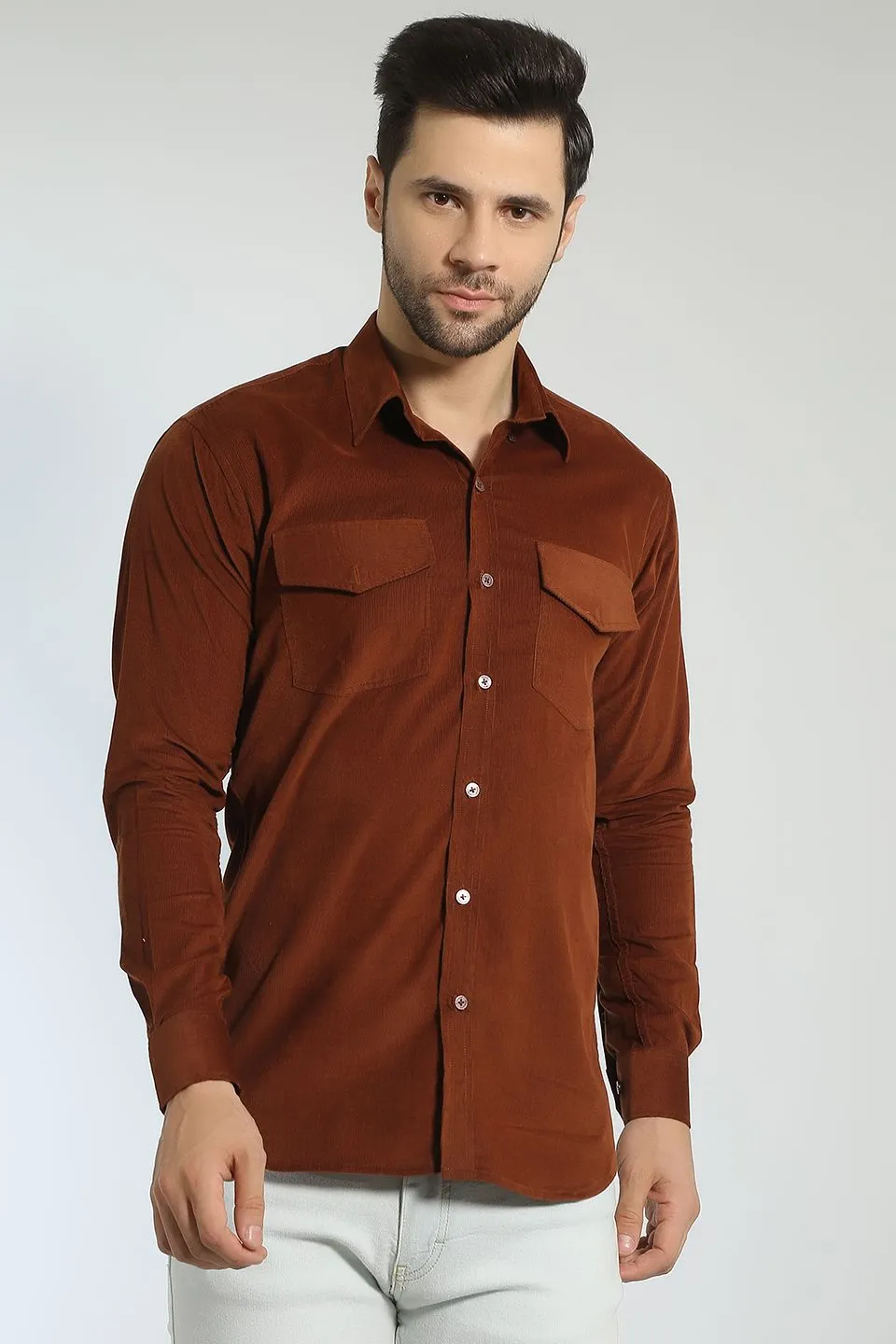 Corduroy Cotton Brown Shirt