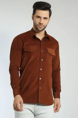 Corduroy Cotton Brown Shirt