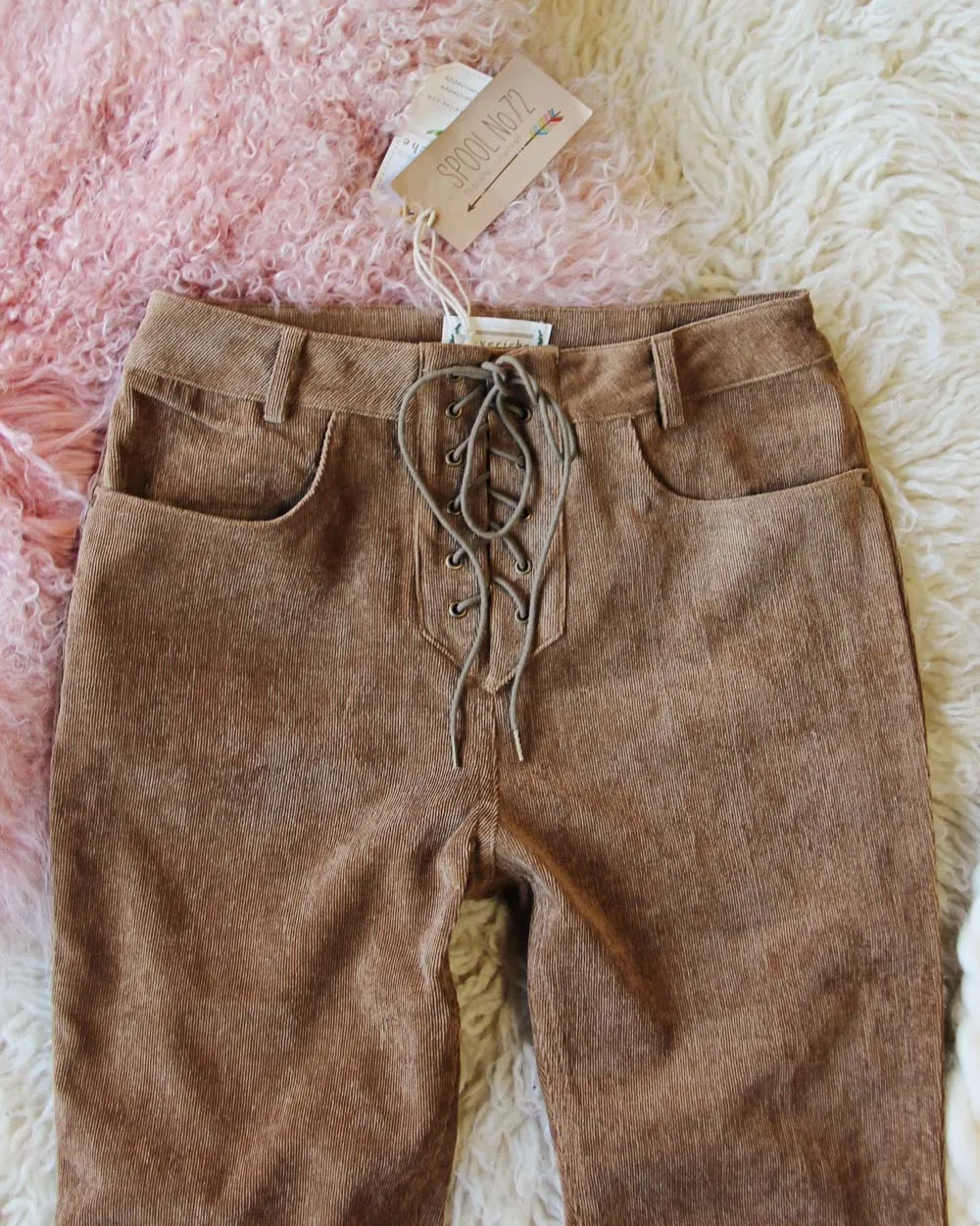 Corduroy Cozy Lace-Up Pants