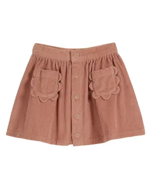 Corduroy Flower Pocket Skirt