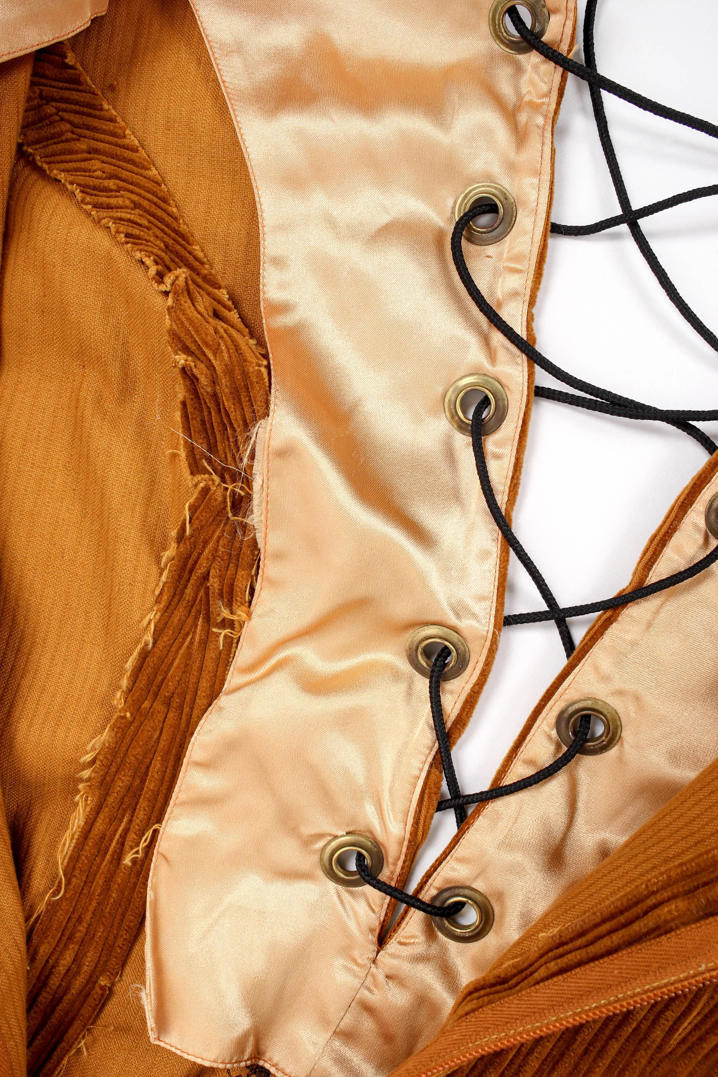 Corduroy Lace-Up Dress