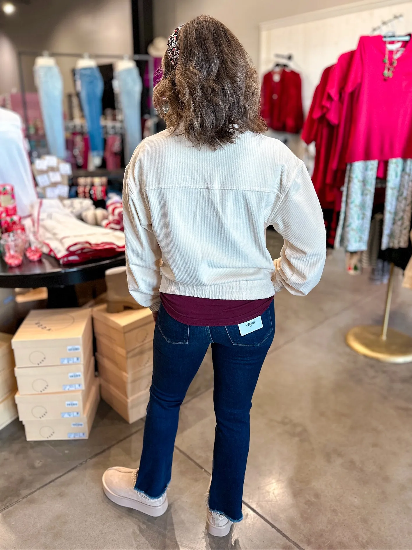Corduroy Mock Neck Jacket