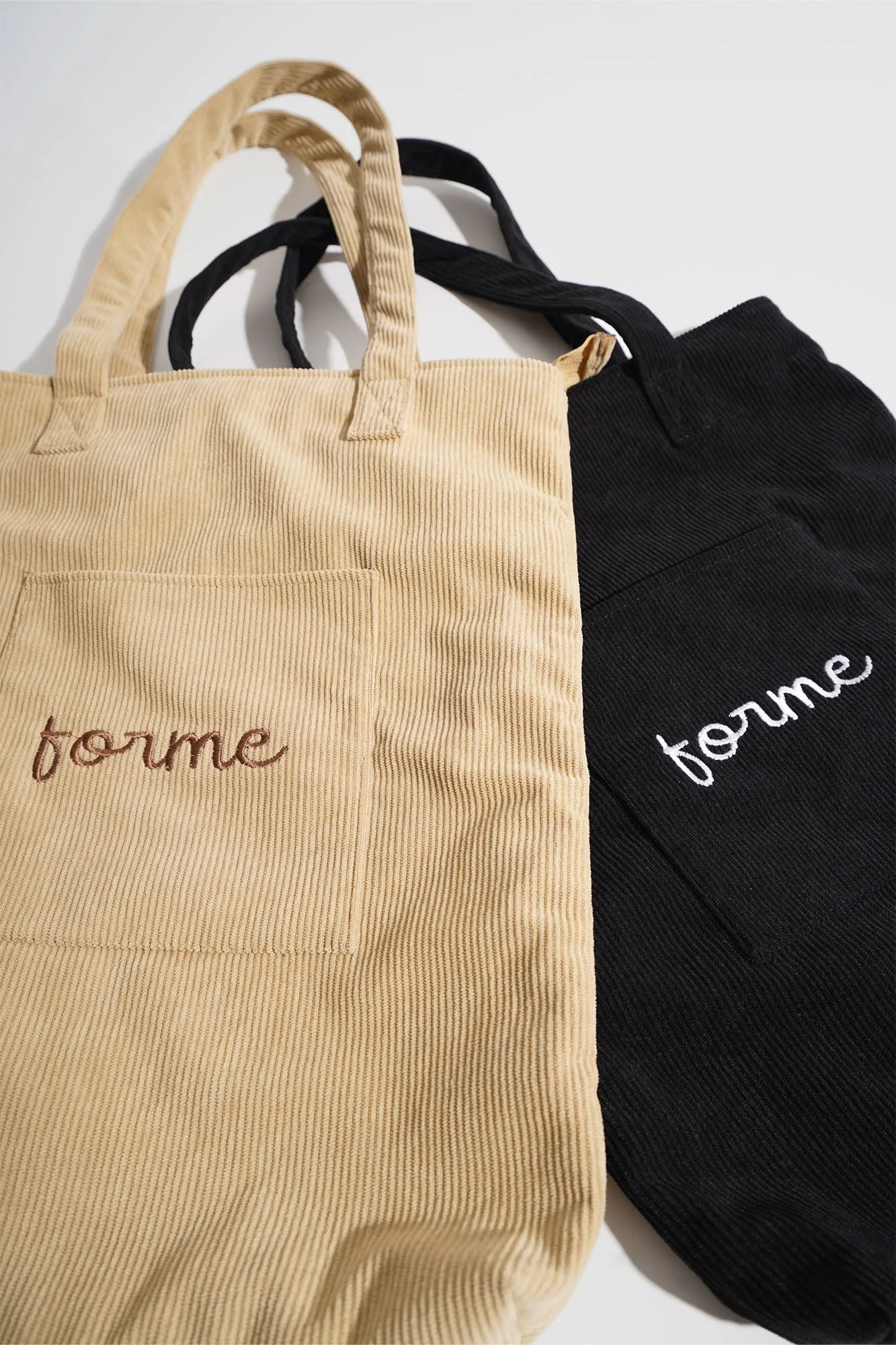 Corduroy Pocket Tote Bag