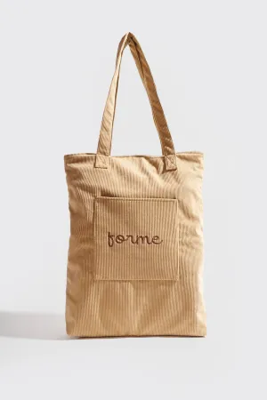Corduroy Pocket Tote Bag