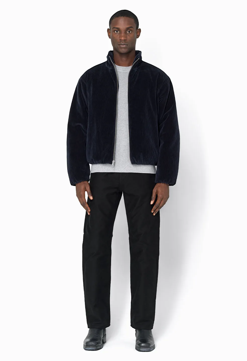 Corduroy Puffer Jacket / Navy